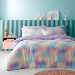 Iridescent Satin Reversible Duvet Cover And Pillowcase Set -Habitat Store 30945429