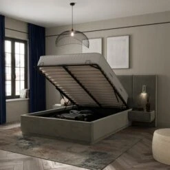 Oversized Ottoman Hotel Bed Frame, Velvet -Habitat Store 30948460 alt01