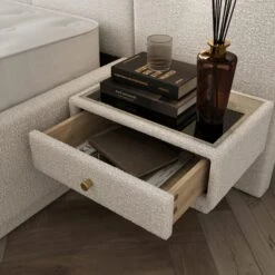 Oversized Ottoman Hotel Bed Frame, Boucle 30 Oversized Ottoman Hotel Bed Frame, Boucle -Habitat Store 30948507 alt02