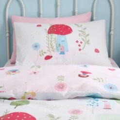 Toadstool Fairies Reversible Polycotton Duvet Cover & Pillowcase Set 33 Toadstool Fairies Reversible Polycotton Duvet Cover & Pillowcase Set -Habitat Store 30957168 alt01