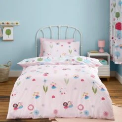 Toadstool Fairies Reversible Polycotton Duvet Cover & Pillowcase Set 34 Toadstool Fairies Reversible Polycotton Duvet Cover & Pillowcase Set -Habitat Store 30957168 alt02