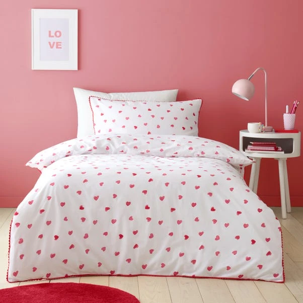 Red Hearts 100% Cotton Duvet Cover And Pillowcase Set 7 Red Hearts 100% Cotton Duvet Cover And Pillowcase Set - Image 5