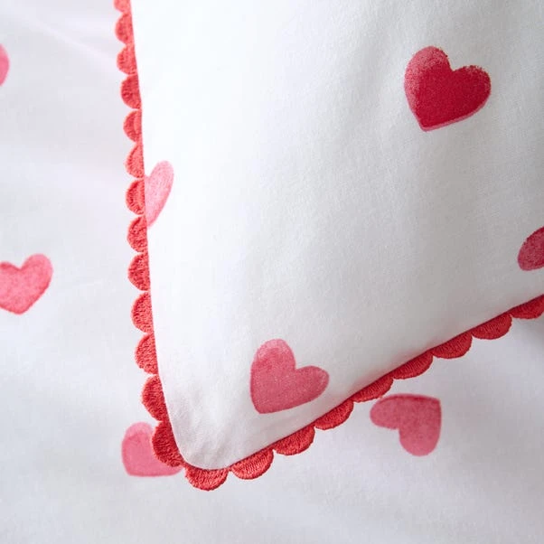 Red Hearts 100% Cotton Duvet Cover And Pillowcase Set 10 Red Hearts 100% Cotton Duvet Cover And Pillowcase Set - Image 8