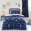 Space 100% Cotton Reversible Duvet Cover And Pillowcase Set