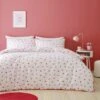 Red Hearts 100% Cotton Duvet Cover And Pillowcase Set -Habitat Store 30957245