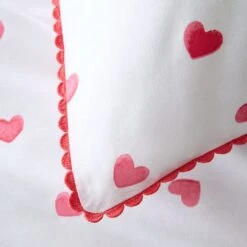 Red Hearts 100% Cotton Duvet Cover And Pillowcase Set 13 Red Hearts 100% Cotton Duvet Cover And Pillowcase Set -Habitat Store 30957245 alt06