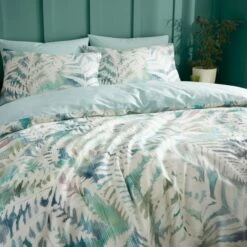 Palm House Fern 180 Thread Count Cotton Sateen Duvet Cover & Pillowcase Set -Habitat Store 30957823 alt03