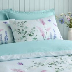 Butterfly Fields 180 Thread Count Cotton Sateen Duvet Cover & Pillowcase Set -Habitat Store 30957835 alt01