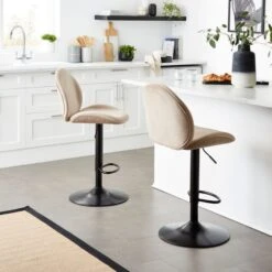 Jayde Adjustable Bar Stool, Velvet 28 Jayde Adjustable Bar Stool, Velvet -Habitat Store 30958647 alt01