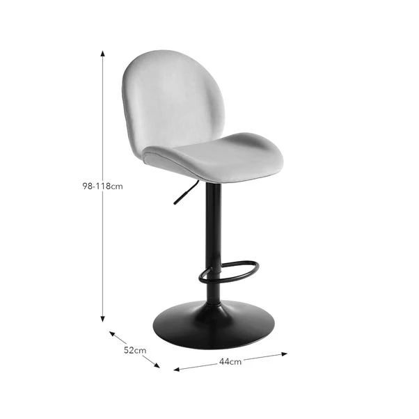 Jayde Adjustable Bar Stool, Velvet 15 Jayde Adjustable Bar Stool, Velvet - Image 13