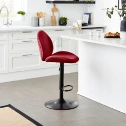 Jayde Adjustable Bar Stool, Velvet