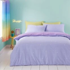 Bright Rainbow Ombre Reversible Duvet Cover And Pillowcase Set -Habitat Store 30958662 alt02