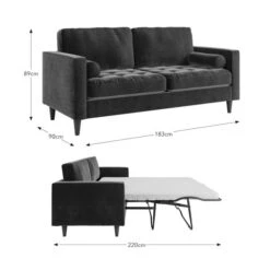 Zoe Casual Sit Velvet 3 Seater Sofa Bed -Habitat Store 30959051 alt09