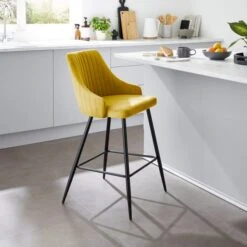 Shea Bar Stool, Velvet -Habitat Store 30959581