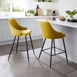 Shea Bar Stool, Velvet -Habitat Store 30959581 alt01