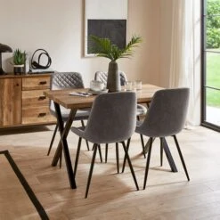 Walden Set Of 2 Dining Chairs, Faux Leather -Habitat Store 30959626 alt01