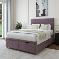 Plush Chenille End Of Bed Ottoman Base