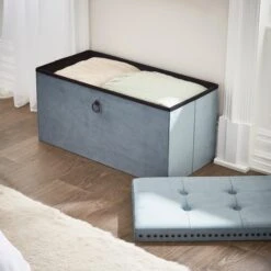 Velvet Rectangular Ottoman 34 Velvet Rectangular Ottoman -Habitat Store 30965480 alt01