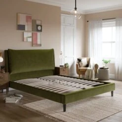 Skylar Velvet Pillow Back Bed Frame -Habitat Store 30968601 alt02