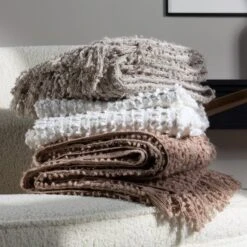 Arvo Boucle Polycotton Yarn Throw 130cm X 180cm 17 Arvo Boucle Polycotton Yarn Throw 130cm X 180cm -Habitat Store 30974291 alt05