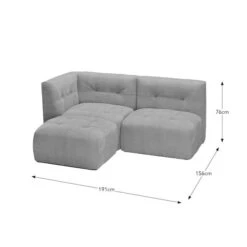 Modular Squish Clay Tonal Chenille Left Hand Facing Small Chaise Sofa -Habitat Store 60227154 alt09