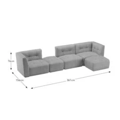 Modular Squish Clay Tonal Chenille Large Corner Sofa -Habitat Store 60227156 alt09