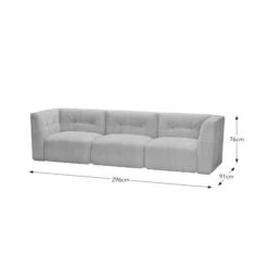 Modular Squish Natural Tonal Chenille 3 Seater Sofa 21 Modular Squish Natural Tonal Chenille 3 Seater Sofa -Habitat Store 60227159 alt09