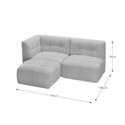 Modular Squish Natural Tonal Chenille Left Hand Facing Small Chaise Sofa -Habitat Store 60227161 alt09