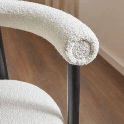 Amari 4 Seater Round Dining Table With 4 Violeta Ivory Boucle Dining Chairs -Habitat Store 60246563 alt03