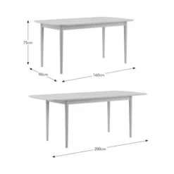 Karla 4-6 Seater Rectangular Extendable Dining Table With 4 Arielle Natural Oak Dining Chairs -Habitat Store 60246575 alt09