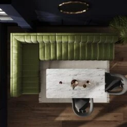 Amali Matte Plush Velvet Right Hand Dining Bench Bundle -Habitat Store 60259849 alt02