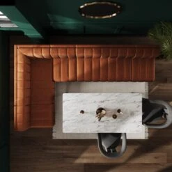 Amali Matte Plush Velvet Right Hand Dining Bench Bundle -Habitat Store 60259853 alt02